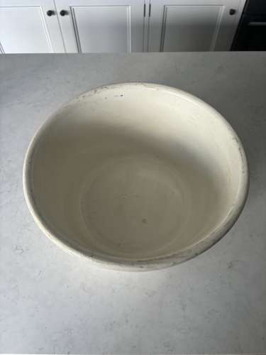 Edwardian White Ironstone K for Kitchen Bowl- Great Original Condition