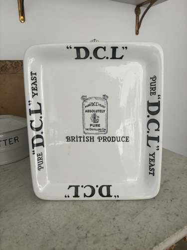 Early 20thC White Ironstone Grocer’s Advertising Plate - DCL Yeast