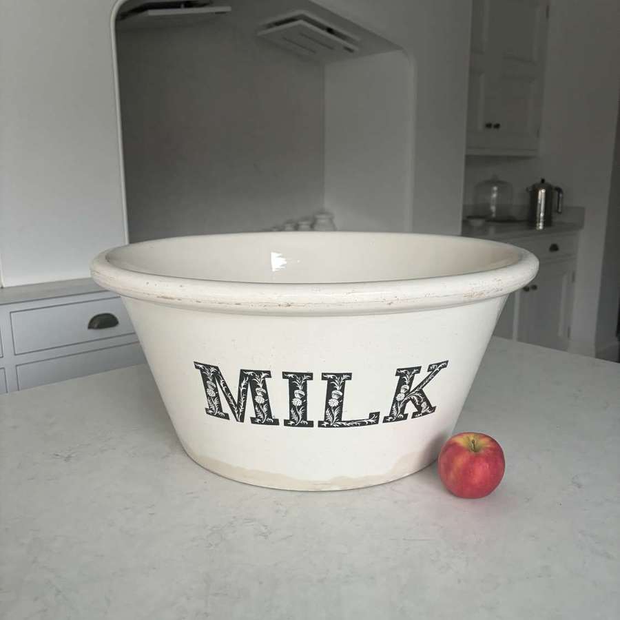 Mammoth Edwardian Scottish White Ironstone Dairy Milk Pail