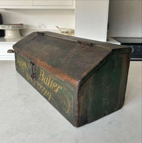 Amazing Victorian Dairy Cart’s Box Original Paint -Eggs Butter & Cream
