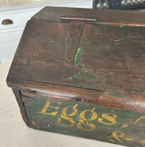 Amazing Victorian Dairy Cart’s Box Original Paint -Eggs Butter & Cream