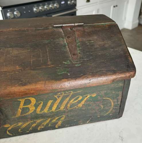Amazing Victorian Dairy Cart’s Box Original Paint -Eggs Butter & Cream