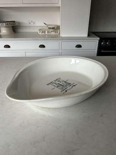 Rare Late 19thC Large White Ironstone Dairy Creamer - Dairy Supply Co