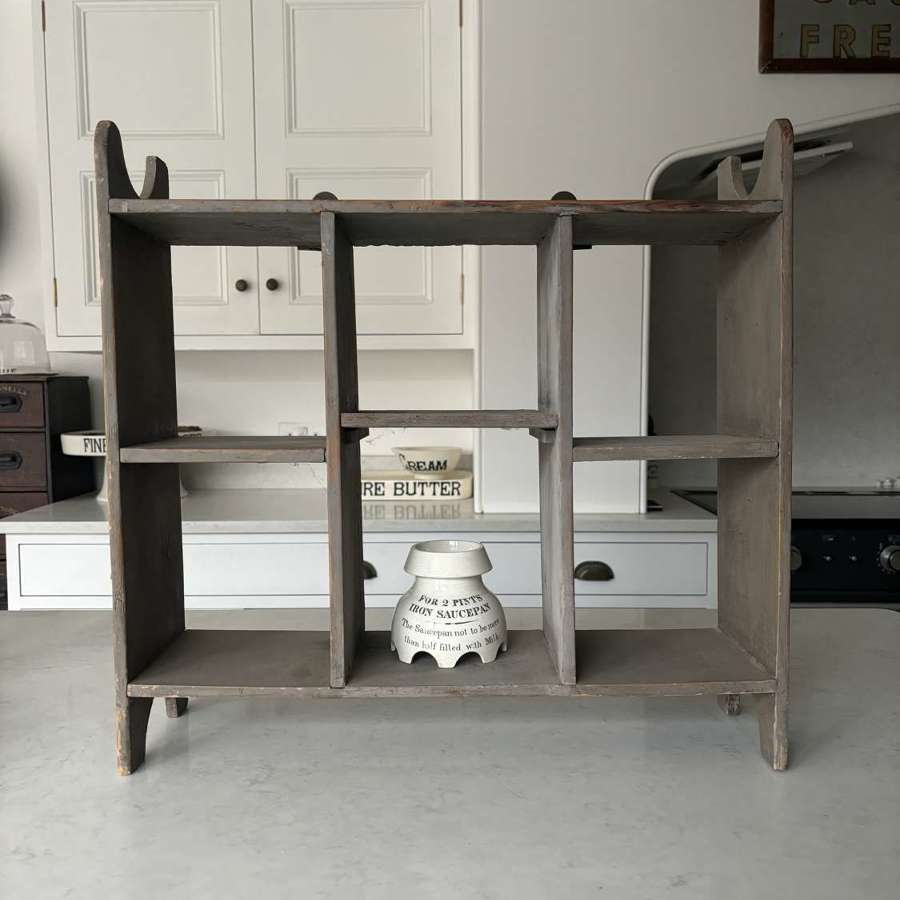 Victorian Pine Pigeon Hole Wall Shelves - Later but Not Recent Paint