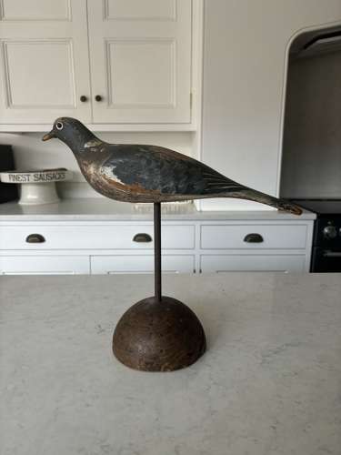 Early 20th Century Painted Pine Pigeon Decoy (not stand)