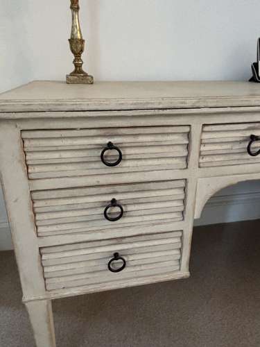 Early 20thC Painted Pine Desk - Dressing Table in Gustavian Style