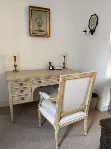Early 20thC Painted Pine Desk - Dressing Table in Gustavian Style