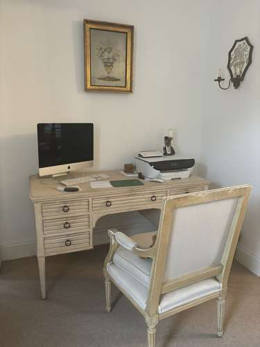 Early 20thC Painted Pine Desk - Dressing Table in Gustavian Style