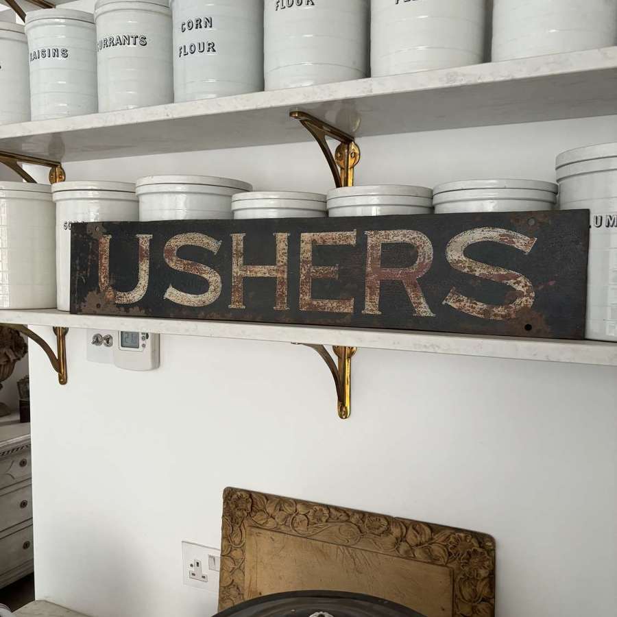 Early 20thC Advertising Sign for Ushers Ale - Great Original Paint