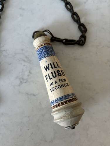 19thC Loo Pull with Chain - Pull & Let Go -Will Flush In A Few Seconds