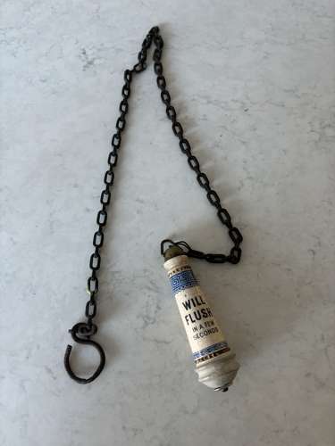 19thC Loo Pull with Chain - Pull & Let Go -Will Flush In A Few Seconds
