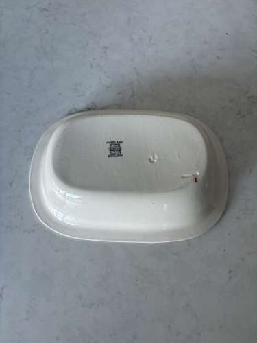 Early 20thC White Ironstone Advertising Dish - Tranfields Potted Beef