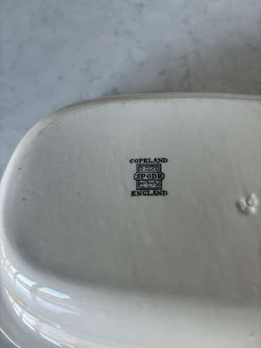 Early 20thC White Ironstone Advertising Dish - Tranfields Potted Beef