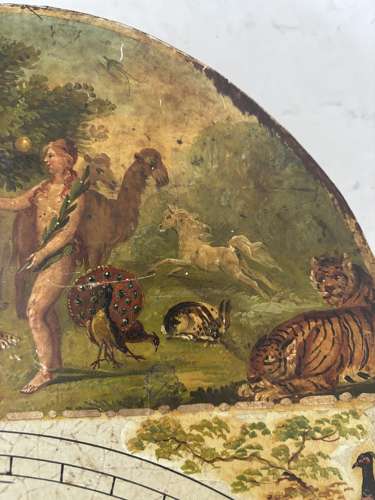 Victorian Hand Painted Clock Face - Adam Eve & Animals
