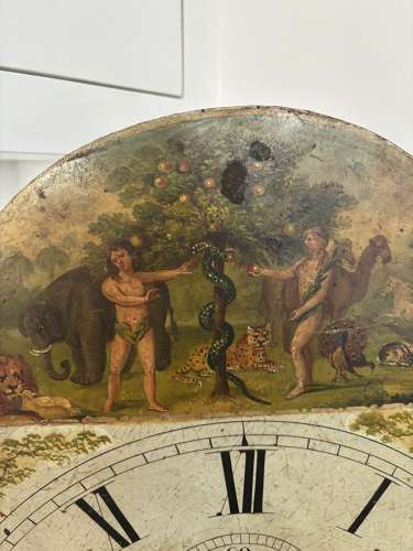 Victorian Hand Painted Clock Face - Adam Eve & Animals