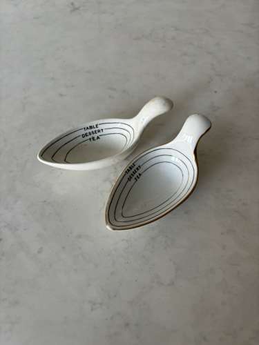 For Sale Individually - Late 19thC White Ironstone Measuring Spoon