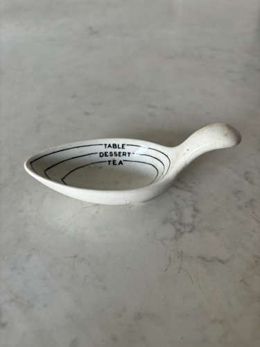 For Sale Individually - Late 19thC White Ironstone Measuring Spoon