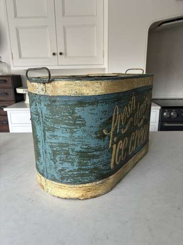 Rare Large Early 20thC Ice Cream Serving Container - Original Paint