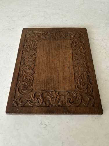 Antique Carved Oak Rectangular Bread or Chopping Board