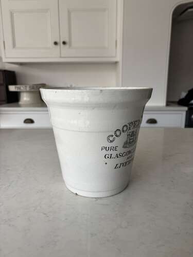 Edwardian White Ironstone Cooper & Co’s Pure Butter Pot