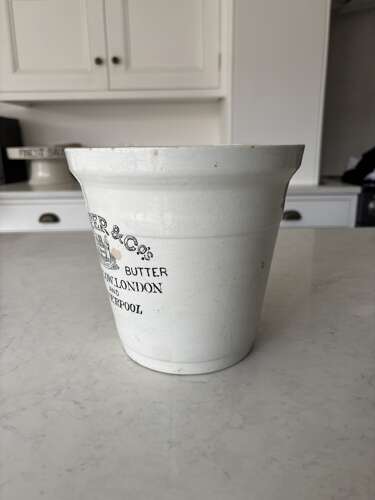 Edwardian White Ironstone Cooper & Co’s Pure Butter Pot