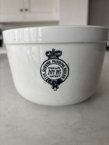 Edwardian White Ironstone Queens Pudding Boiler No16