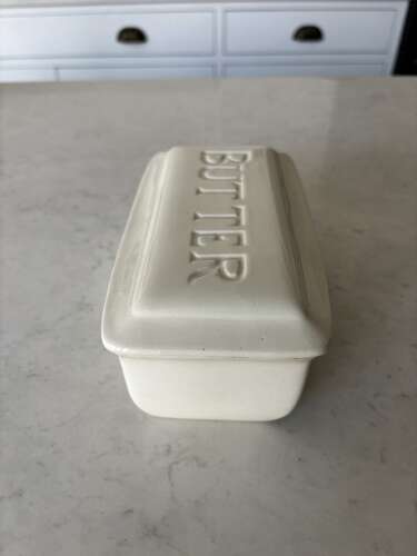 Edwardian White Ironstone Rectangular Butter Dish