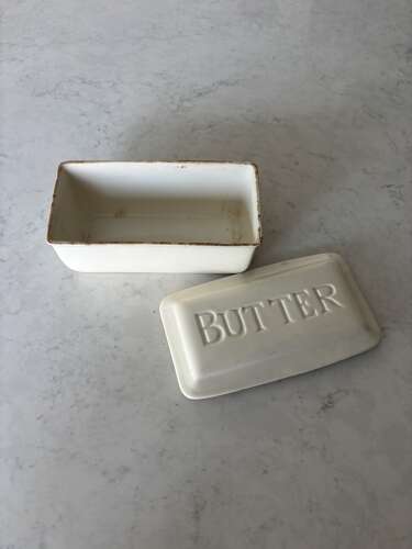 Edwardian White Ironstone Rectangular Butter Dish