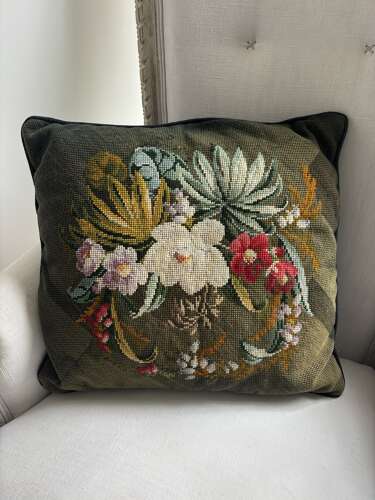 Early 20th Century Tapestry Needlepoint Cushion