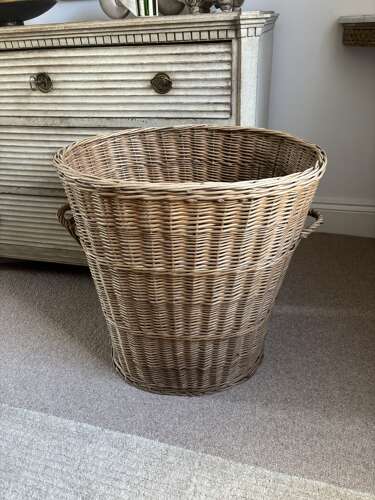 Early 20thC Basket with Side Handles - Perfect Log or Laundry Basket
