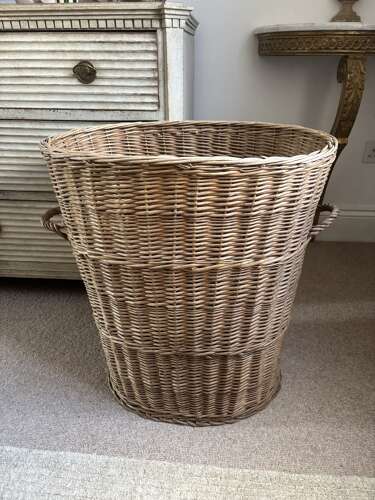 Early 20thC Basket with Side Handles - Perfect Log or Laundry Basket