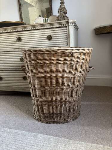 Early 20thC Basket with Side Handles - Perfect Log or Laundry Basket