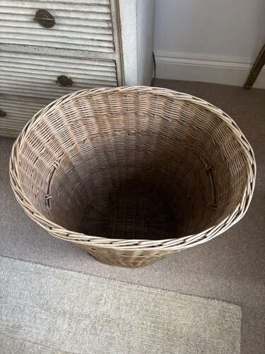 Early 20thC Basket with Side Handles - Perfect Log or Laundry Basket