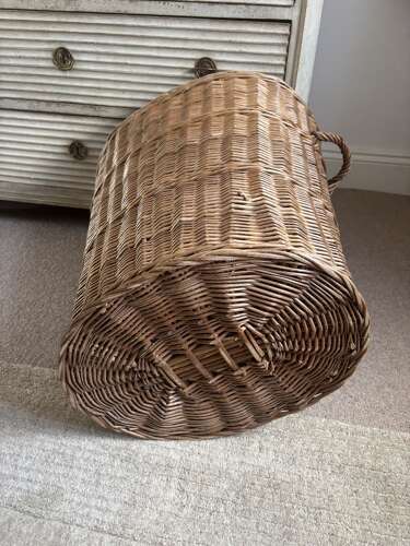 Early 20thC Basket with Side Handles - Perfect Log or Laundry Basket