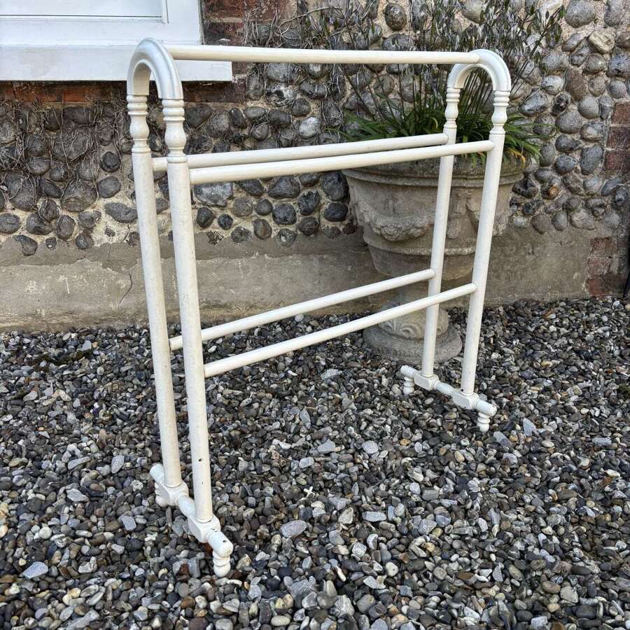 Late Victorian Roll Top Towel Rail in Early Paint