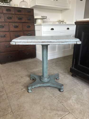 Antique Rectangular Top Pedestal Side or Sofa Table