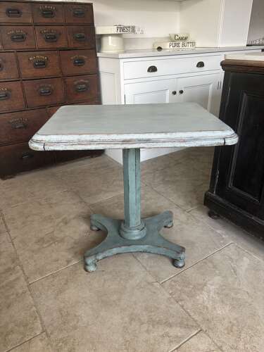 Antique Rectangular Top Pedestal Side or Sofa Table