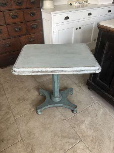 Antique Rectangular Top Pedestal Side or Sofa Table