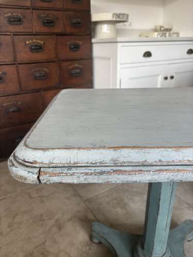 Antique Rectangular Top Pedestal Side or Sofa Table