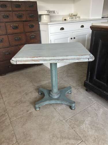 Antique Rectangular Top Pedestal Side or Sofa Table