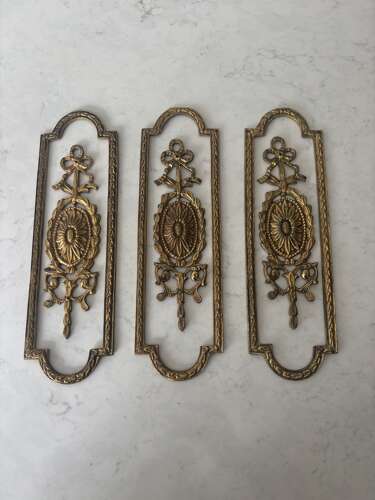 Three Early 20thC Gilt Brass Ormolu Door Finger Plates
