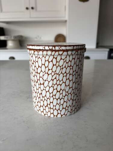 Edwardian Maling Brown Cobblestone Kitchen Storage Jar with Lid - Sago