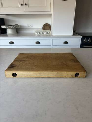 Hard to find Early 20thC Butcher’s Rushbrooke Chopping Board with Brass Plaque
