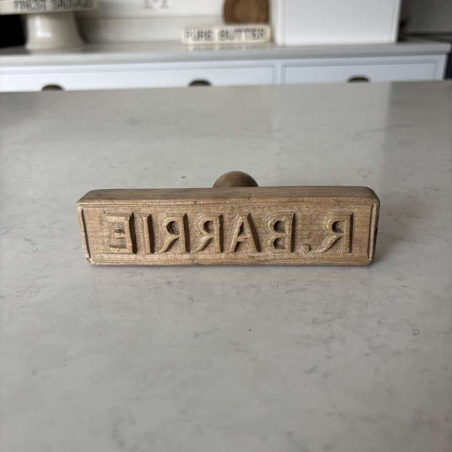 Late Victorian Treen Butter Stamp - R Barrie