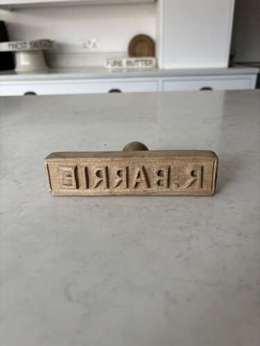 Late Victorian Treen Butter Stamp - R Barrie