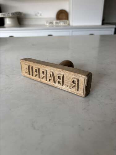 Late Victorian Treen Butter Stamp - R Barrie