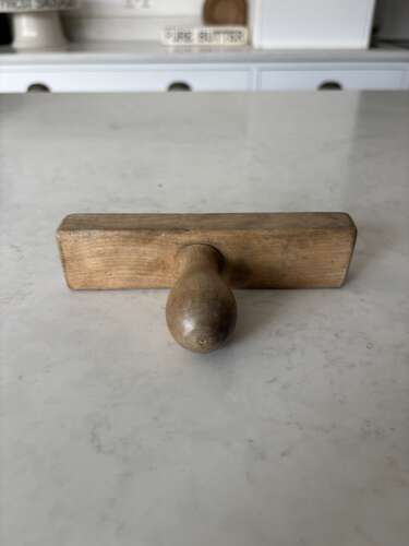 Late Victorian Treen Butter Stamp - R Barrie