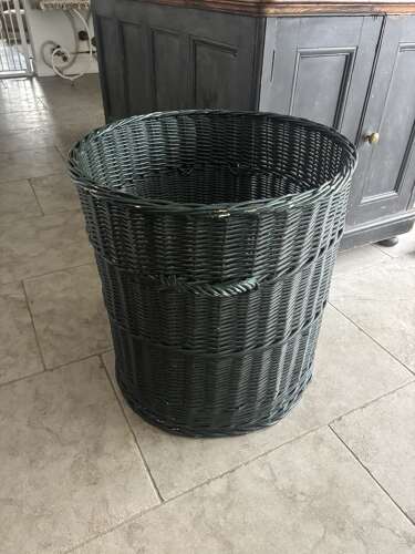 Huge Antique Basket in its Original Paint. Perfect Log or Large Laundry Basket