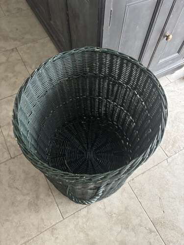 Huge Antique Basket in its Original Paint. Perfect Log or Large Laundry Basket