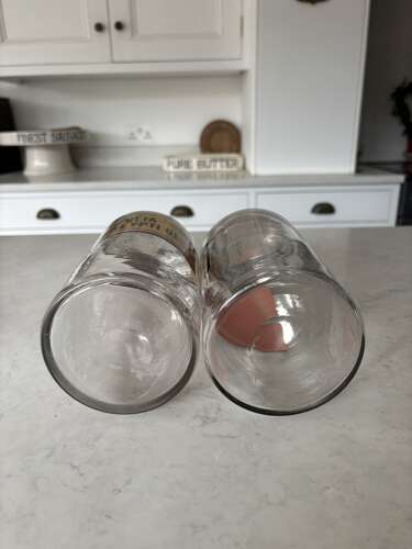Late Victorian Hand Blown Chemist Jars with Tole Lids & Original Labels